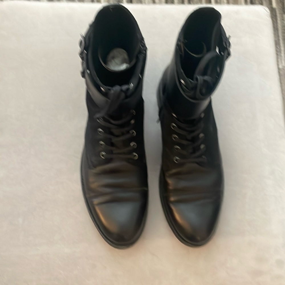 Men’s Frye Officer Cuff Boot Size 9.5M Black Leather & Black Suede